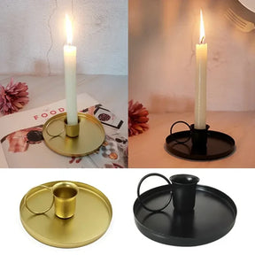 Castiçal de Metal com Alça Portátil para Mesa e Decoração KBN