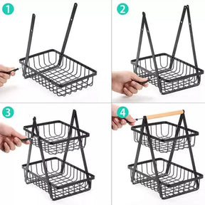 Cesta de Fruta 2 Andares Fruteira de Mesa KBN