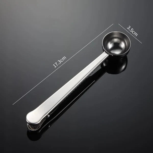 Colher Multifuncional para Café Inox com Prendedor de Embalagem KBN