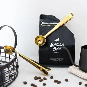 Colher Multifuncional para Café Inox com Prendedor de Embalagem KBN