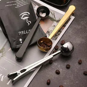 Colher Multifuncional para Café Inox com Prendedor de Embalagem KBN