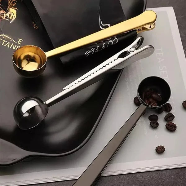 Colher Multifuncional para Café Inox com Prendedor de Embalagem KBN