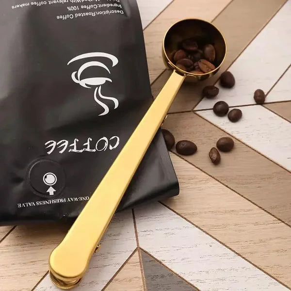 Colher Multifuncional para Café Inox com Prendedor de Embalagem KBN