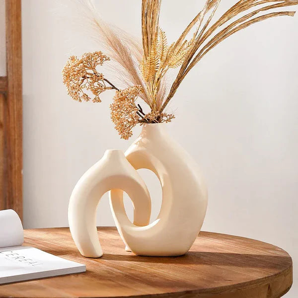 Conjunto com 2 Vasos Decorativos de Casal para Sala e Mesa KBN