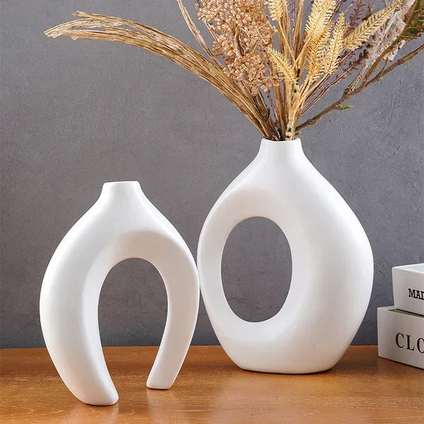 Conjunto com 2 Vasos Decorativos de Casal para Sala e Mesa KBN