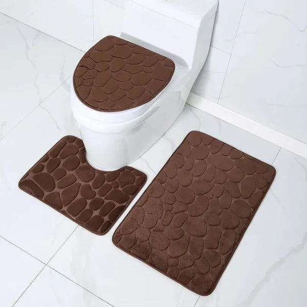 Conjunto de Tapetes 3 Peças Antiderrapante e Absorvente KBN