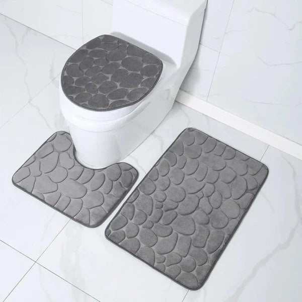Conjunto de Tapetes 3 Peças Antiderrapante e Absorvente KBN