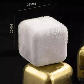 Cubos de Gelo de Aço Inox Dourado com Pegador KBN