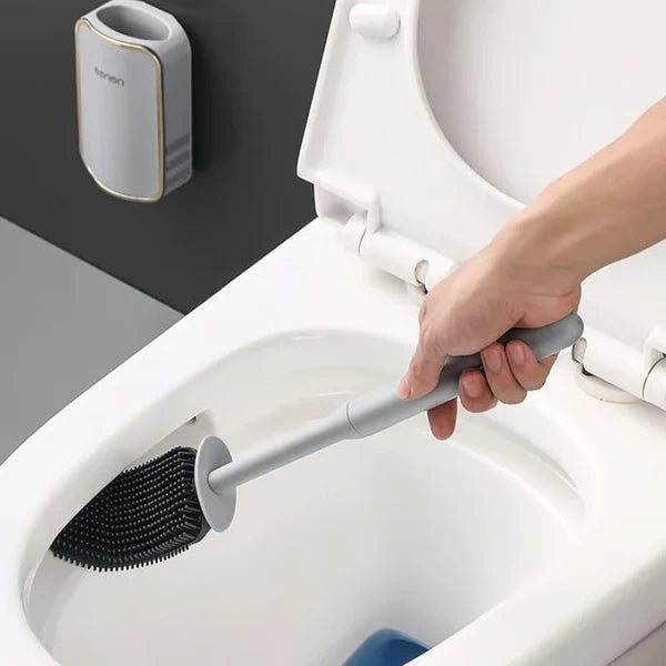 Escova Sanitária de Silicone com Suporte para Banheiro KBN
