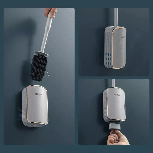 Escova Sanitária de Silicone com Suporte para Banheiro KBN