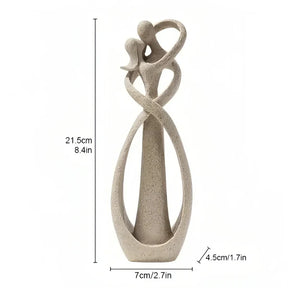Escultura Abstrata Casal Beijando em Resina para Decoração KBN