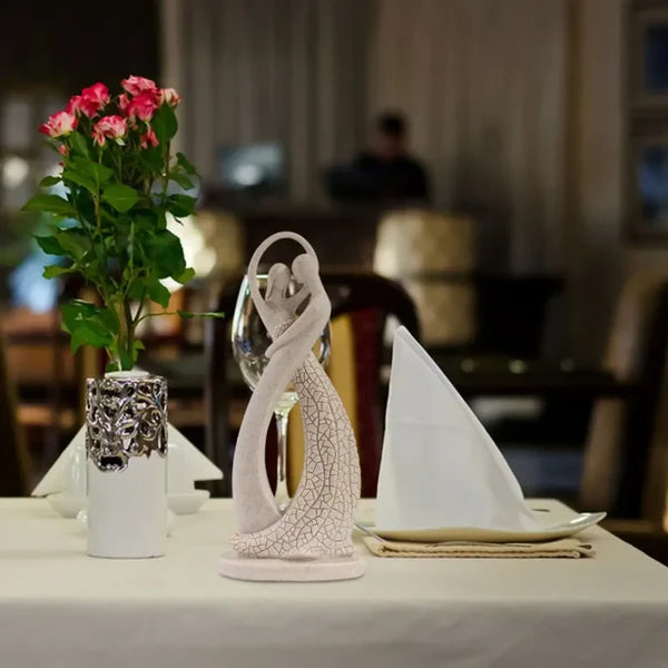 Escultura Abstrata de Casal para Mesa e Decoração Moderna KBN