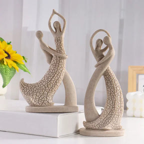Escultura Abstrata de Casal para Mesa e Decoração Moderna KBN