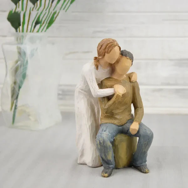 Escultura Casal em Resina para Sala KBN