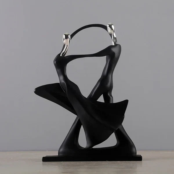Escultura de Casal Dançando em Resina Estilo Nórdico para Sala KBN