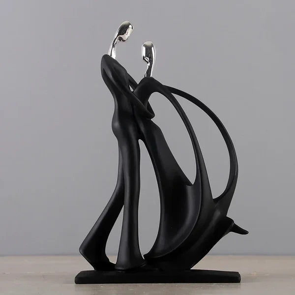 Escultura de Casal Dançando em Resina Estilo Nórdico para Sala KBN