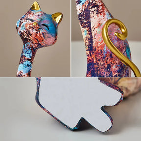 Escultura de Gato Estilo Europeu em Resina para Decoração KBN