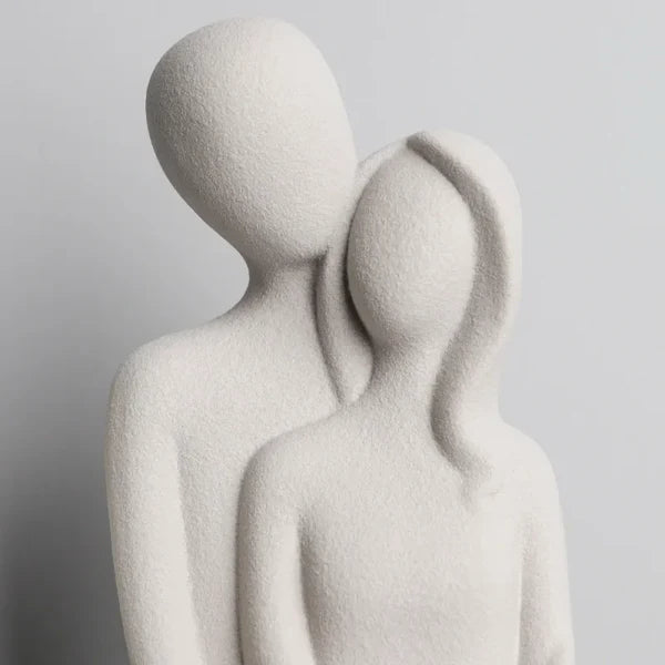 Escultura Nórdica de Casal Abstrato em Cerâmica Fosca KBN