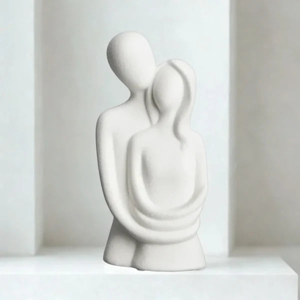 Escultura Nórdica de Casal Abstrato em Cerâmica Fosca KBN