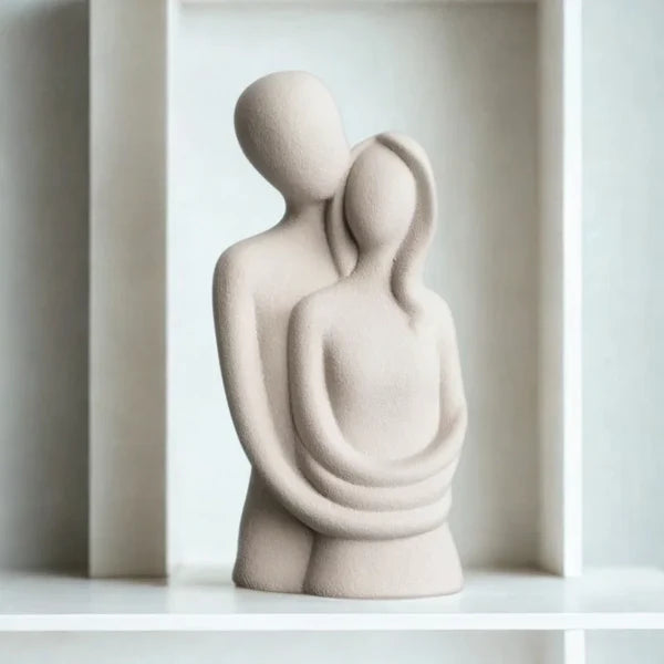 Escultura Nórdica de Casal Abstrato em Cerâmica Fosca KBN