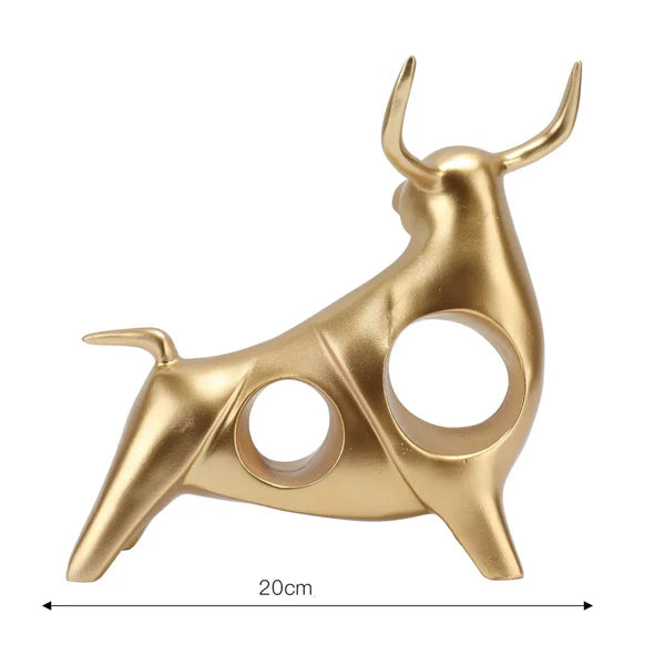 Estátua de Touro Dourado Abstrata em Resina para Decoração KBN