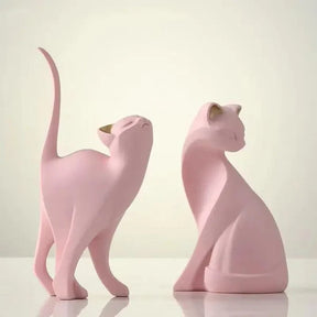 Estátuas de Gatos Decorativas em Resina para Decoração KBN