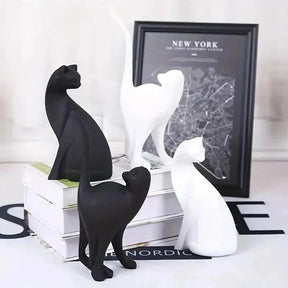 Estátuas de Gatos Decorativas em Resina para Decoração KBN