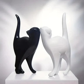 Estátuas de Gatos Decorativas em Resina para Decoração KBN