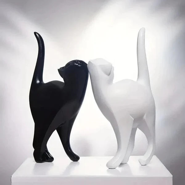 Estátuas de Gatos Decorativas em Resina para Decoração KBN