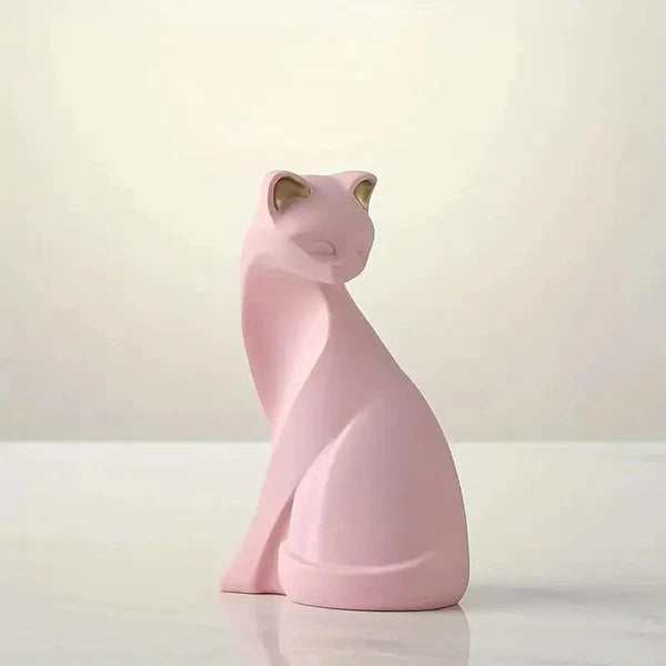 Estátuas de Gatos Decorativas em Resina para Decoração KBN