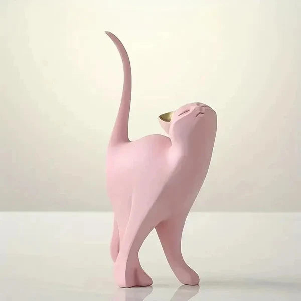 Estátuas de Gatos Decorativas em Resina para Decoração KBN
