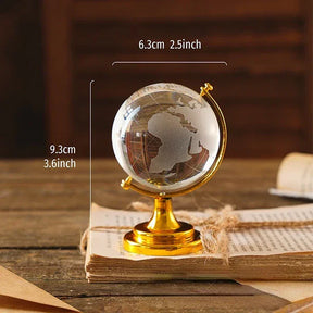 Globo de Cristal Transparente Mapa Mundial para Mesa KBN