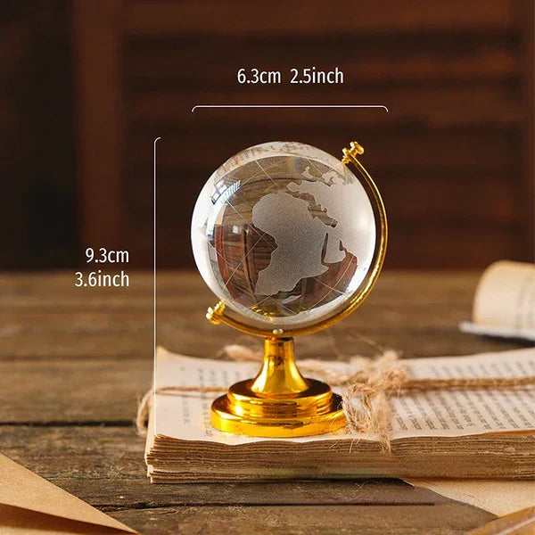 Globo de Cristal Transparente Mapa Mundial para Mesa KBN