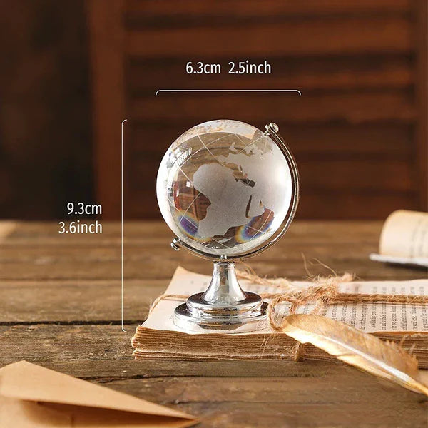 Globo de Cristal Transparente Mapa Mundial para Mesa KBN