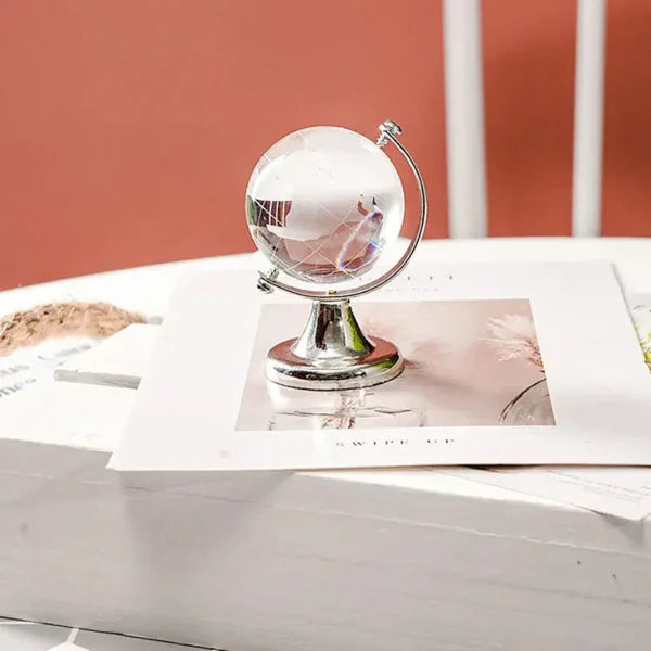 Globo de Cristal Transparente Mapa Mundial para Mesa KBN