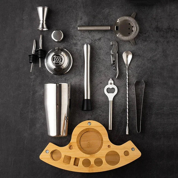 Kit Bartender de Aço Inoxidável com Shaker e Ferramentas KBN