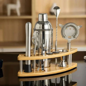 Kit Bartender de Aço Inoxidável com Shaker e Ferramentas KBN