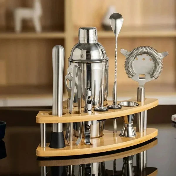 Kit Bartender de Aço Inoxidável com Shaker e Ferramentas KBN