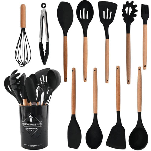 Kit de Utensílios de Silicone KBN  WoodTouch