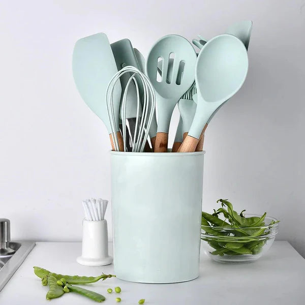 Kit de Utensílios de Silicone KBN  WoodTouch
