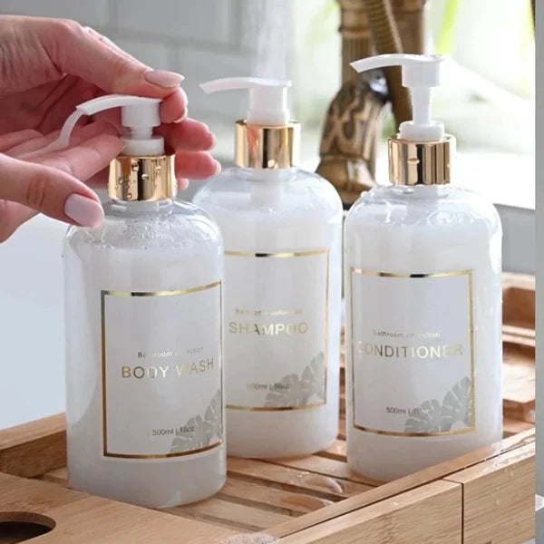 Kit Dispensador de Sabão Líquido 3 Peças para Banheiro KBN