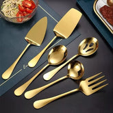 Kit Utensílios de Cozinha 6 Peças Inox Dourado KBN WoodTouch