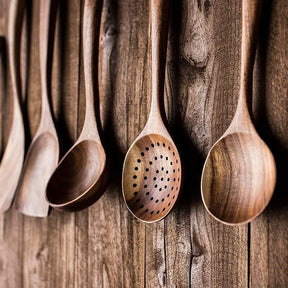 Kit Utensílios de Cozinha 7 Peças de Madeira KBN WoodTouch