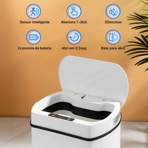 Lixeira Inteligente 15L com Sensor Automático para Banheiro e Cozinha KBN