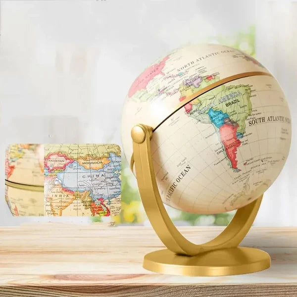 Mini Globo Terrestre Retrô para Decoração de Estante KBN