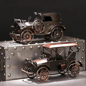 Miniatura de Carro Antigo em Metal para Decoração Retrô KBN