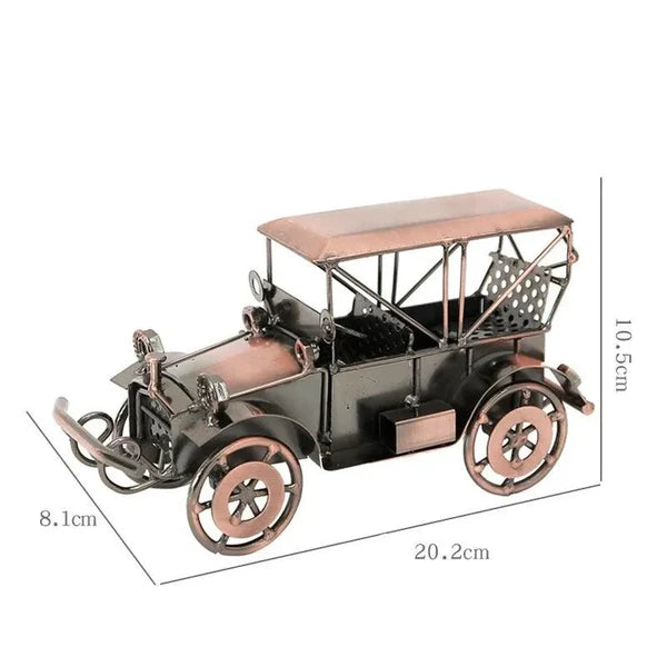Miniatura de Carro Antigo em Metal para Decoração Retrô KBN