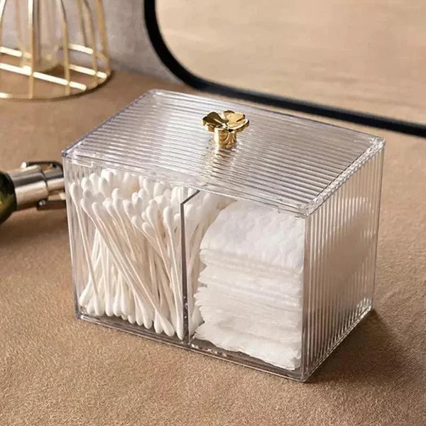 Organizador Porta Cotonete e Algodão Acrílico para Banheiro e Quarto KBN