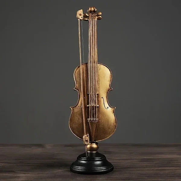Ornamento Decorativo Instrumentos Dourados Violino e Saxofone KBN