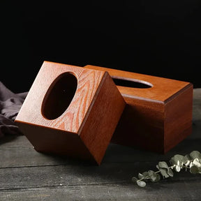 Porta Lenços de Madeira Estilo Nórdico Luxuoso para Sala e Escritório KBN